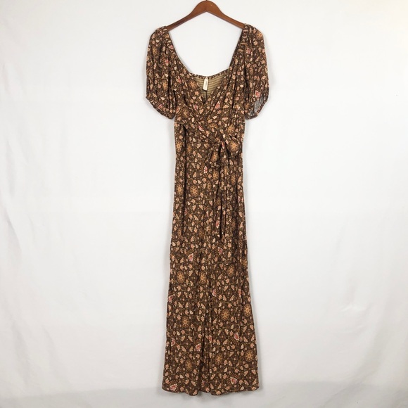 Spell Dresses & Skirts - NEW Spell‎ Madame Peacock Sweetheart Dress Coffee Size L Maxi Short Sleeve Brown